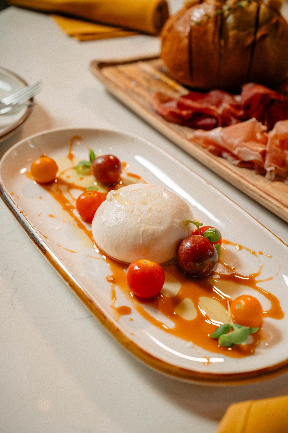 Burrata with cherry tomatoes