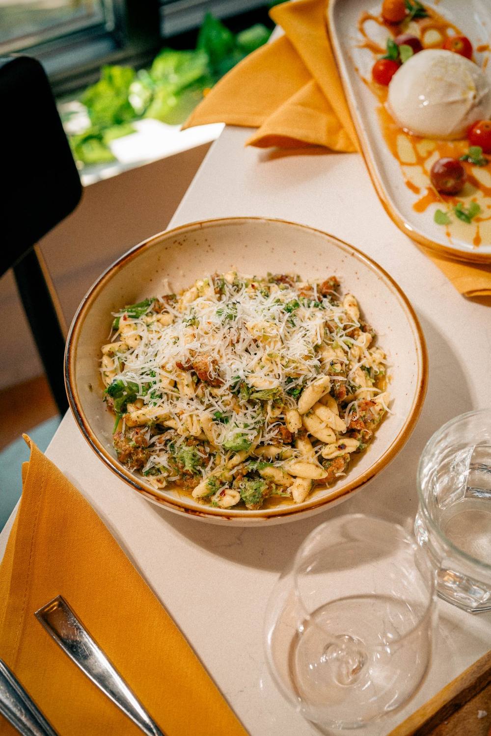Fusilli with broccoli and sausage