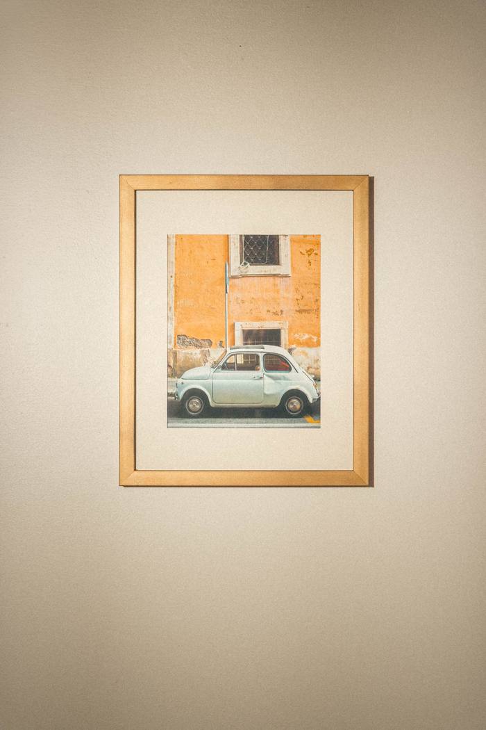 Framed Fiat 500 art